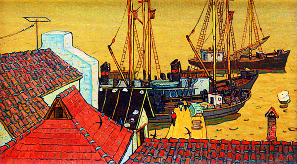 «Стрижі та дахи». 1965. Полотно, олія